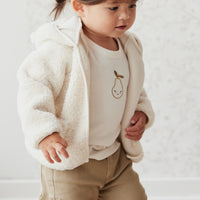 Tatum Recycled Polyester Sherpa Jacket - Natural Childrens Jacket from Jamie Kay USA