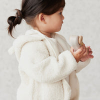 Tatum Recycled Polyester Sherpa Jacket - Natural Childrens Jacket from Jamie Kay USA