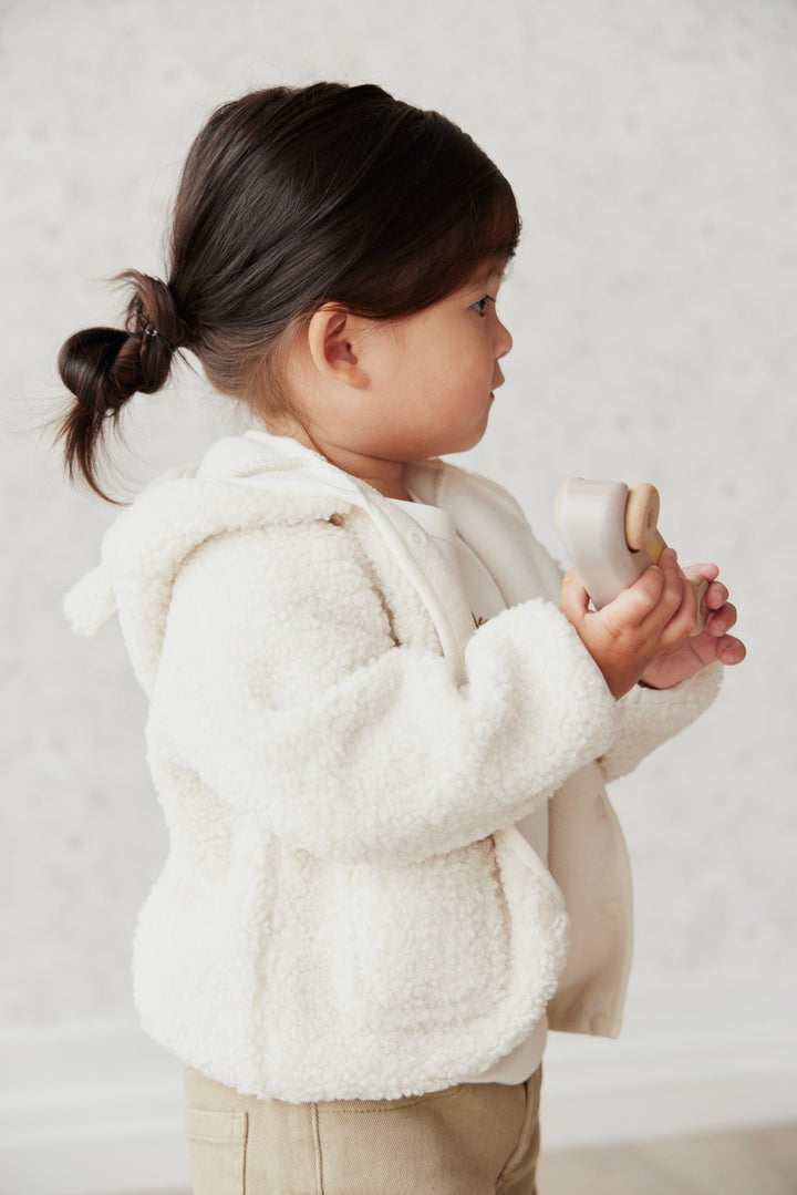 Tatum Recycled Polyester Sherpa Jacket - Natural Childrens Jacket from Jamie Kay USA