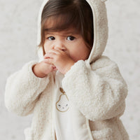 Tatum Recycled Polyester Sherpa Jacket - Natural Childrens Jacket from Jamie Kay USA