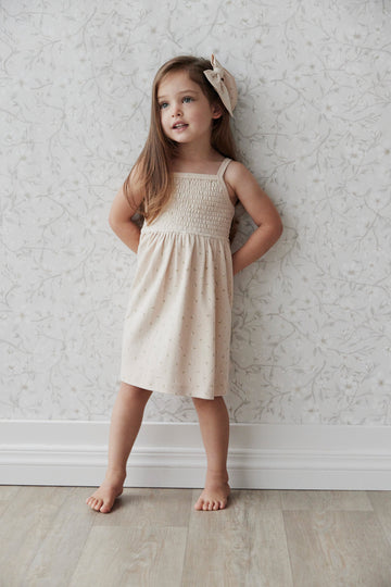 Organic Cotton Kaia Dress - Elenore Pink Tint Childrens Dress from Jamie Kay USA