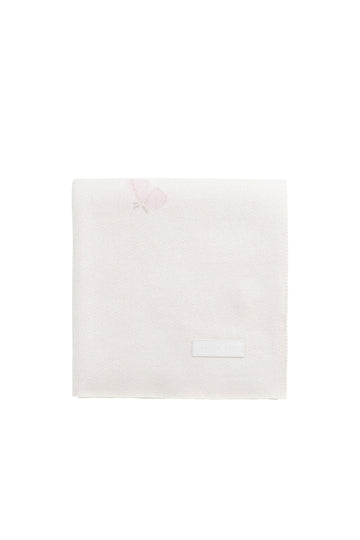 Cassie Jacquard Blanket - Egret Childrens Blanket from Jamie Kay USA