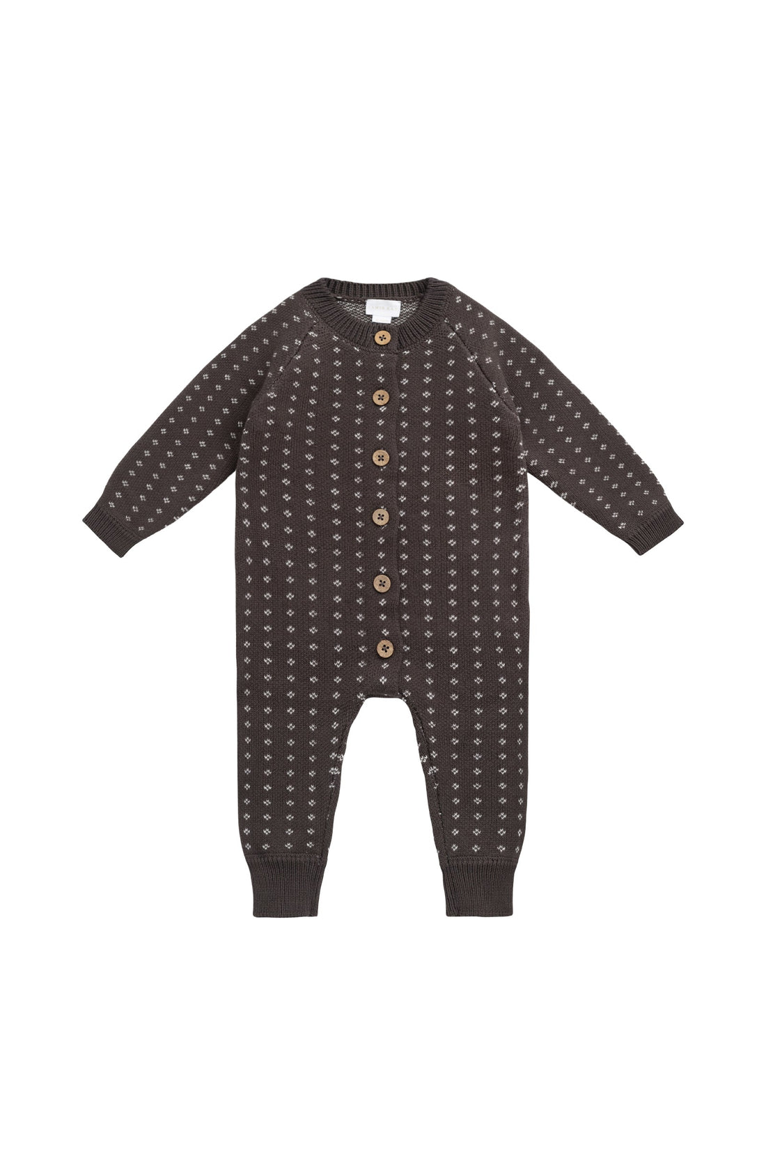 Dorian Onepiece - Knitted Diamonds Coffee Childrens Onepiece from Jamie Kay USA