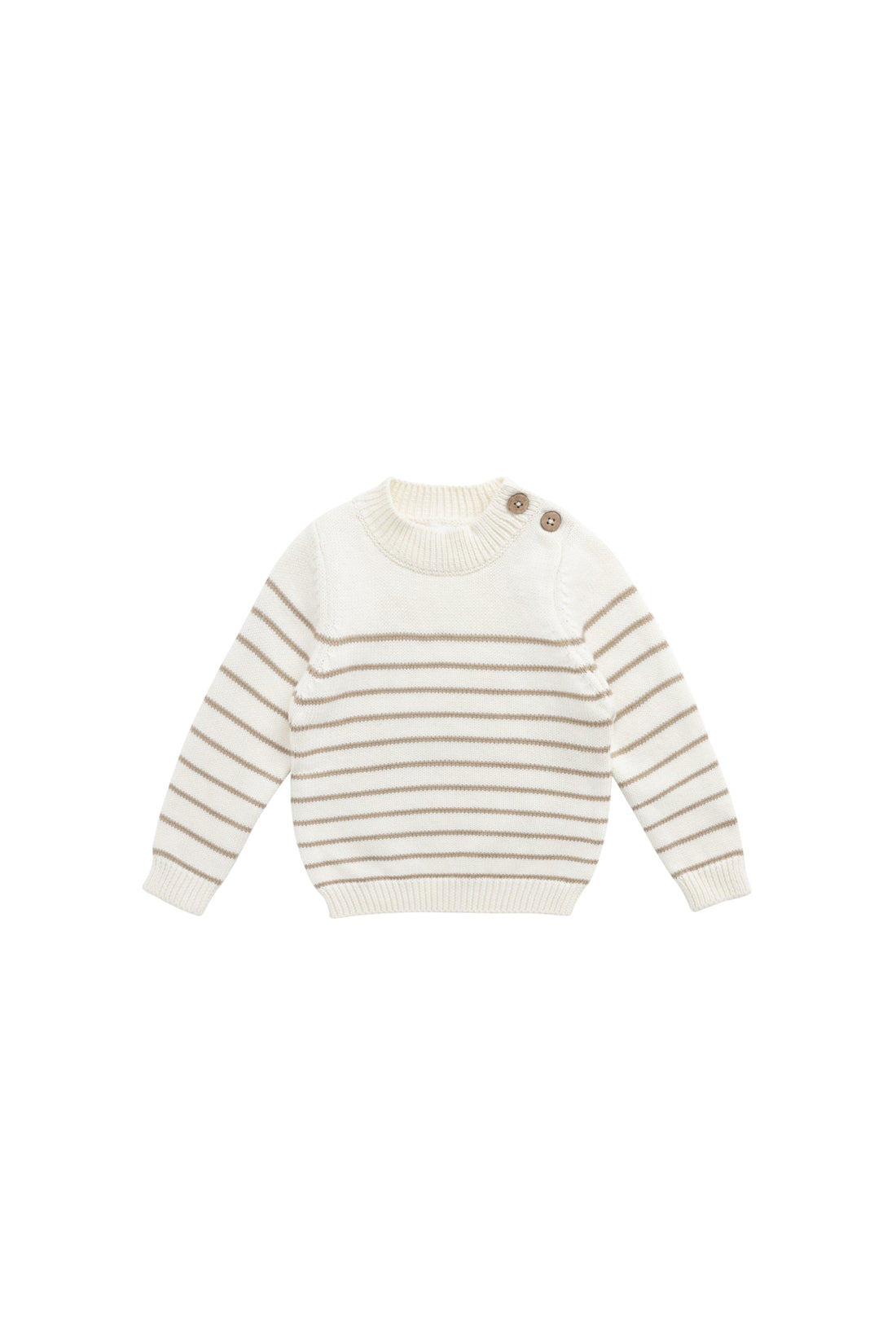 Malcolm Knitted Jumper - Malcolm Stripe Cloud/Brioche Childrens Jumper from Jamie Kay USA