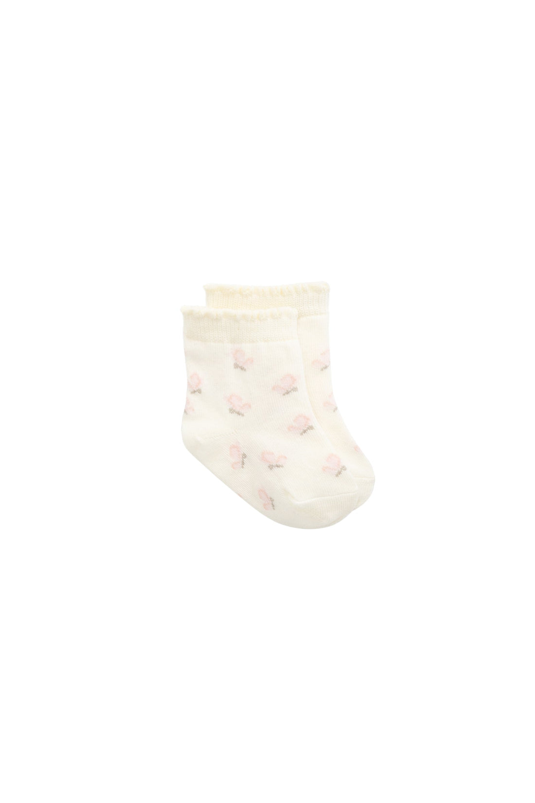 Maya Jacquard Sock - Egret Childrens Sock from Jamie Kay USA