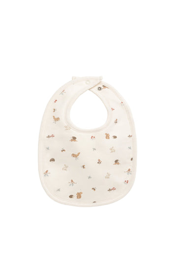 Organic Cotton Bib - Forest Gathering Childrens Bib from Jamie Kay USA