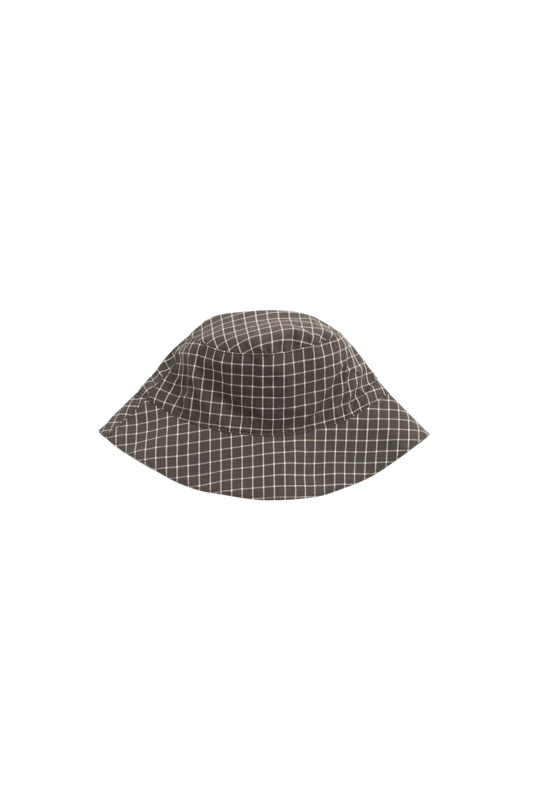Organic Cotton Bucket Hat - Coffee Grid Childrens Hat from Jamie Kay USA