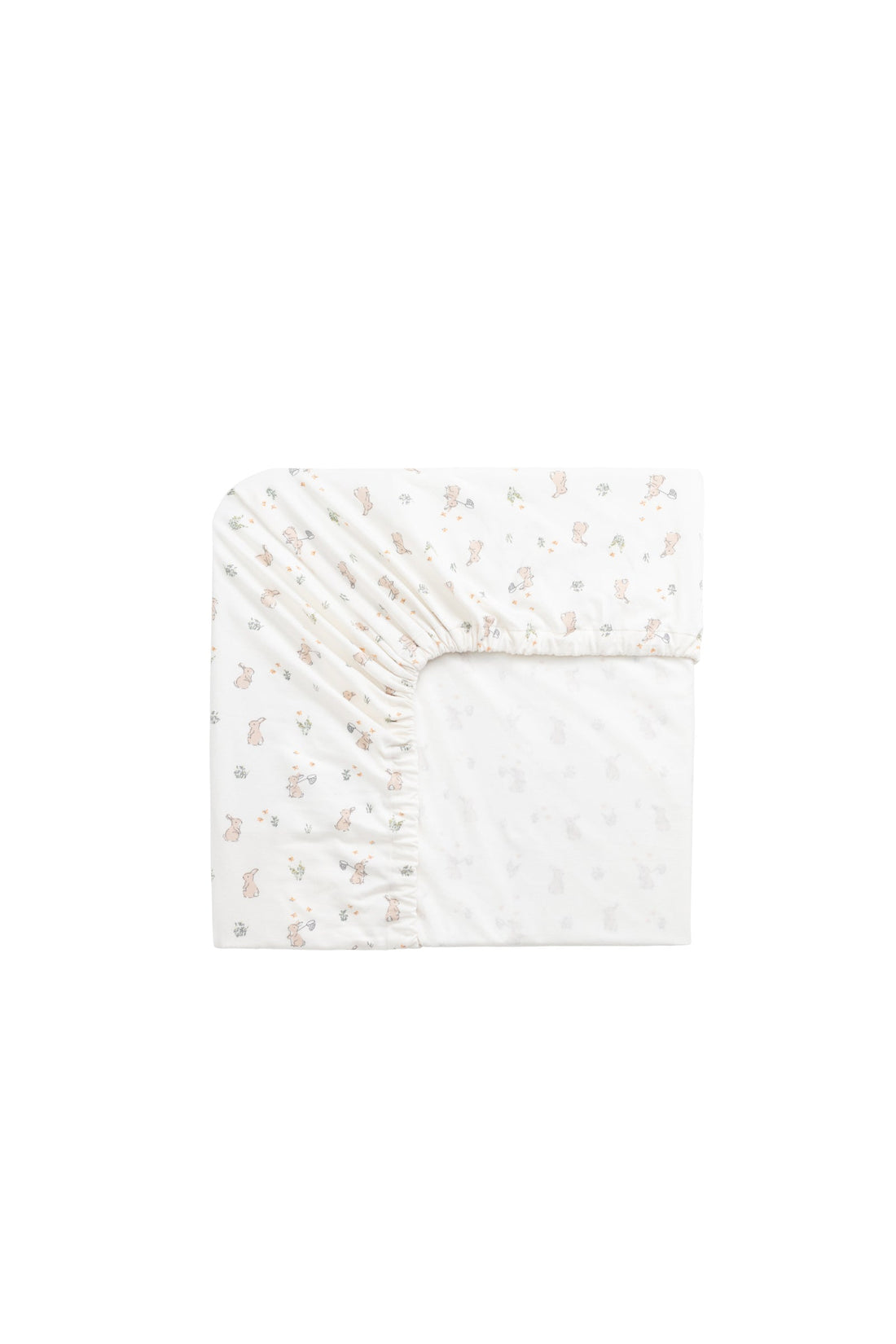 Organic Cotton Cot Sheet - Lapin Jardin Crisp Childrens Pyjama from Jamie Kay USA