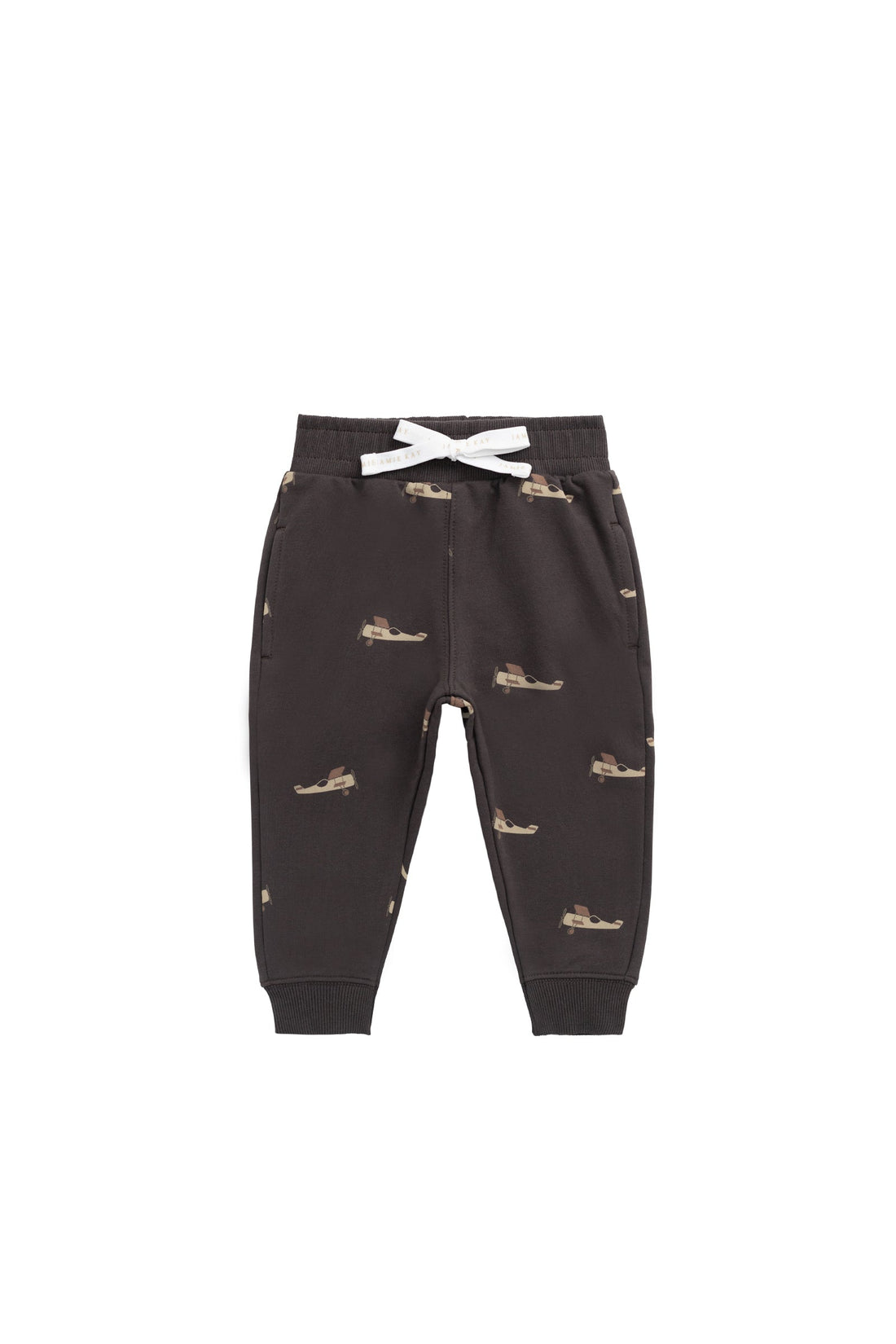 Organic Cotton Dominic Track Pant - Pilot Planes Bistre Childrens Pant from Jamie Kay USA
