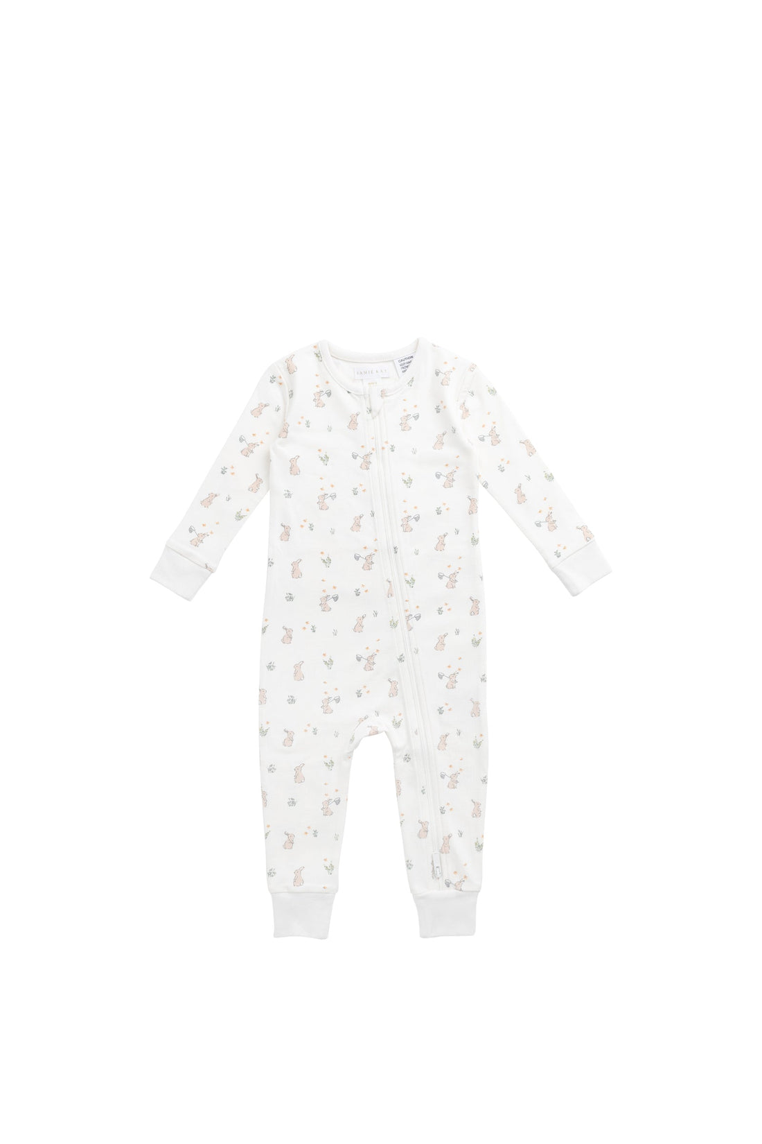 Organic Cotton Jude Onepiece - Lapin Jardin Crisp Childrens Pyjama from Jamie Kay USA