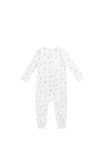 Organic Cotton Jude Onepiece - Lapin Jardin Crisp Childrens Pyjama from Jamie Kay USA