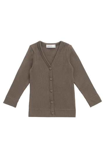 Organic Cotton Modal Cardigan - Fir Bark Childrens Cardigan from Jamie Kay USA