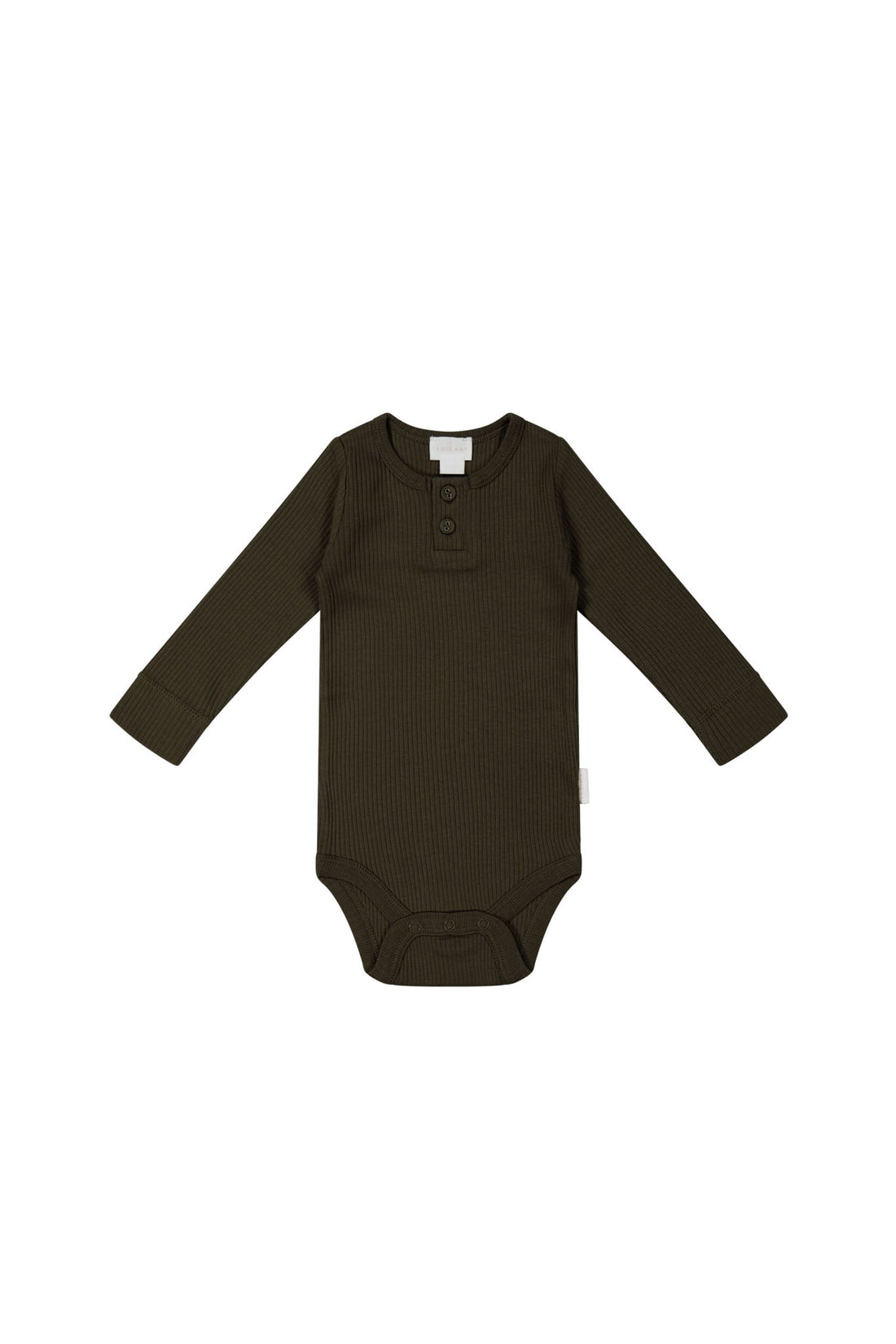 Organic Cotton Modal Long Sleeve Bodysuit - Bistre Childrens Bodysuit from Jamie Kay USA