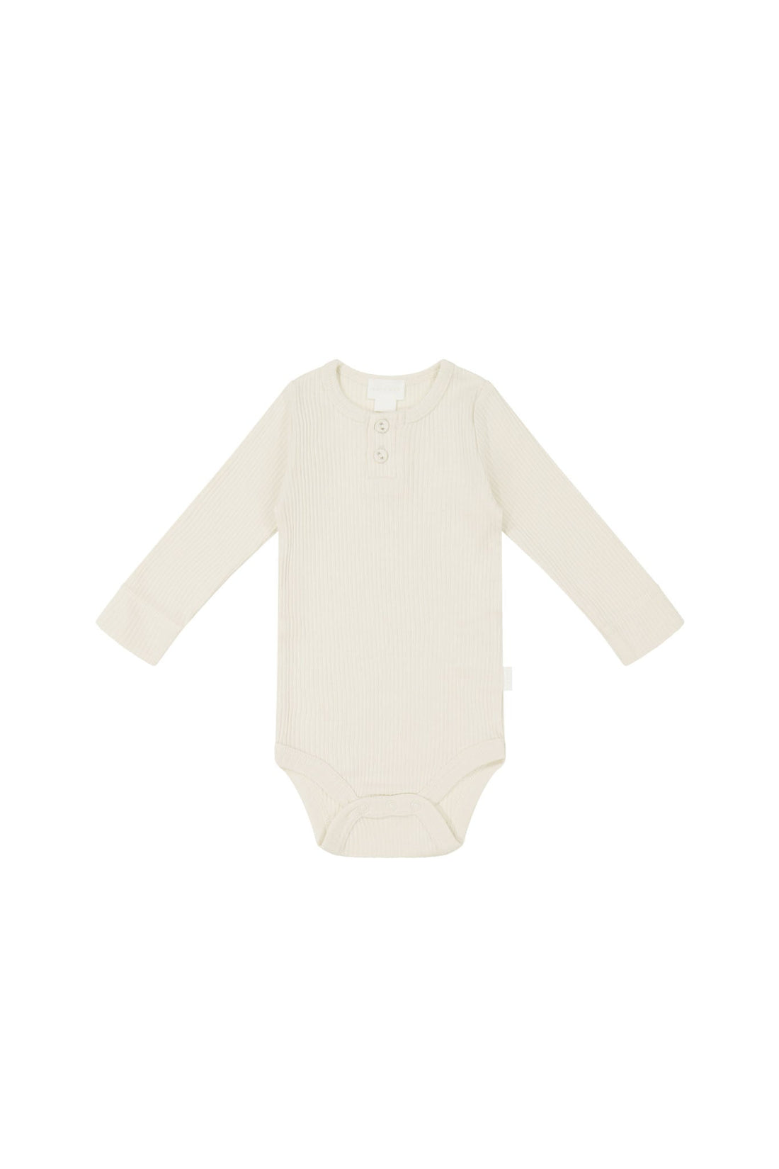 Organic Cotton Modal Long Sleeve Bodysuit - Parchment Childrens Bodysuit from Jamie Kay USA