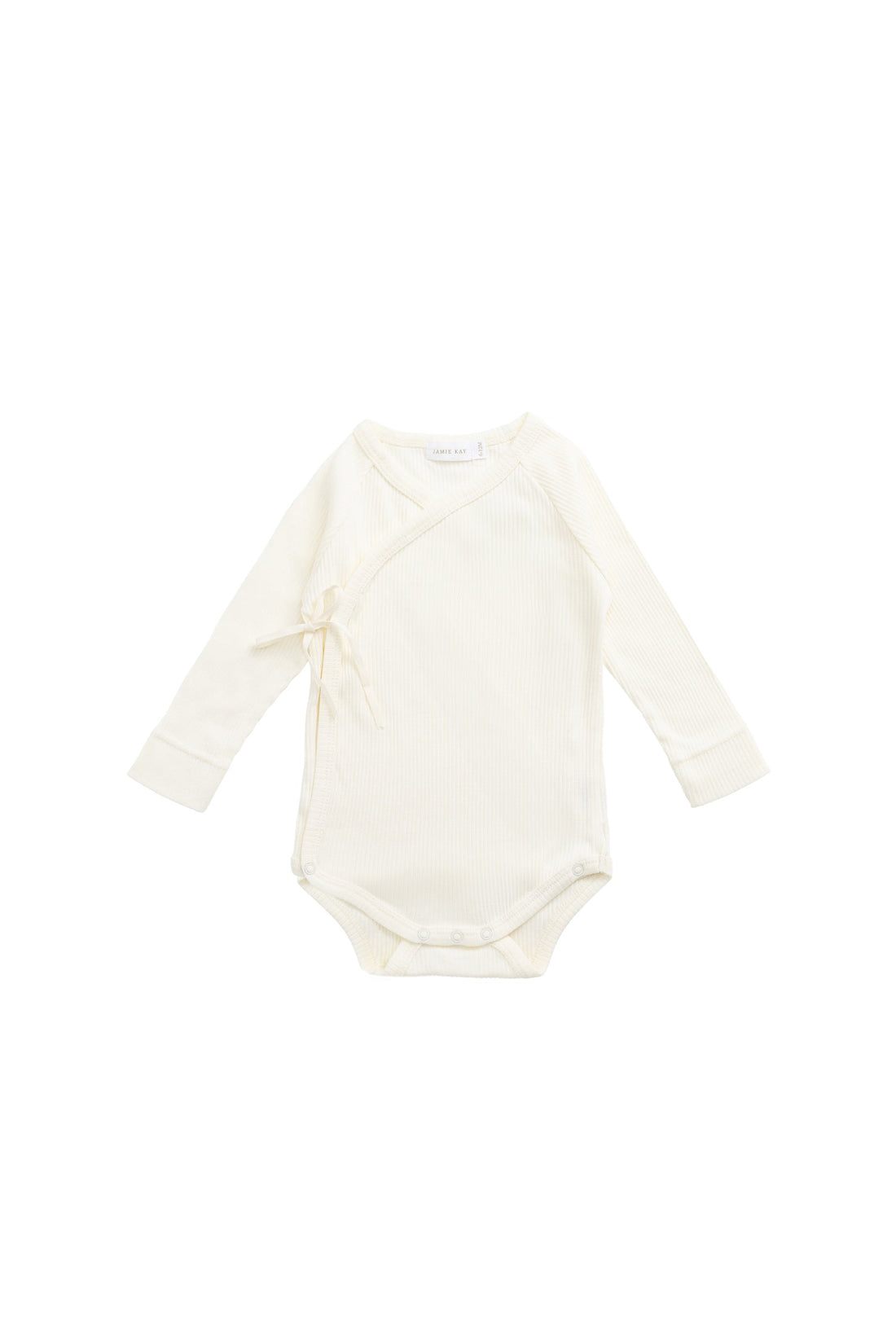 Organic Cotton Modal Marina Long Sleeve Bodysuit - Parchment Childrens Bodysuit from Jamie Kay USA