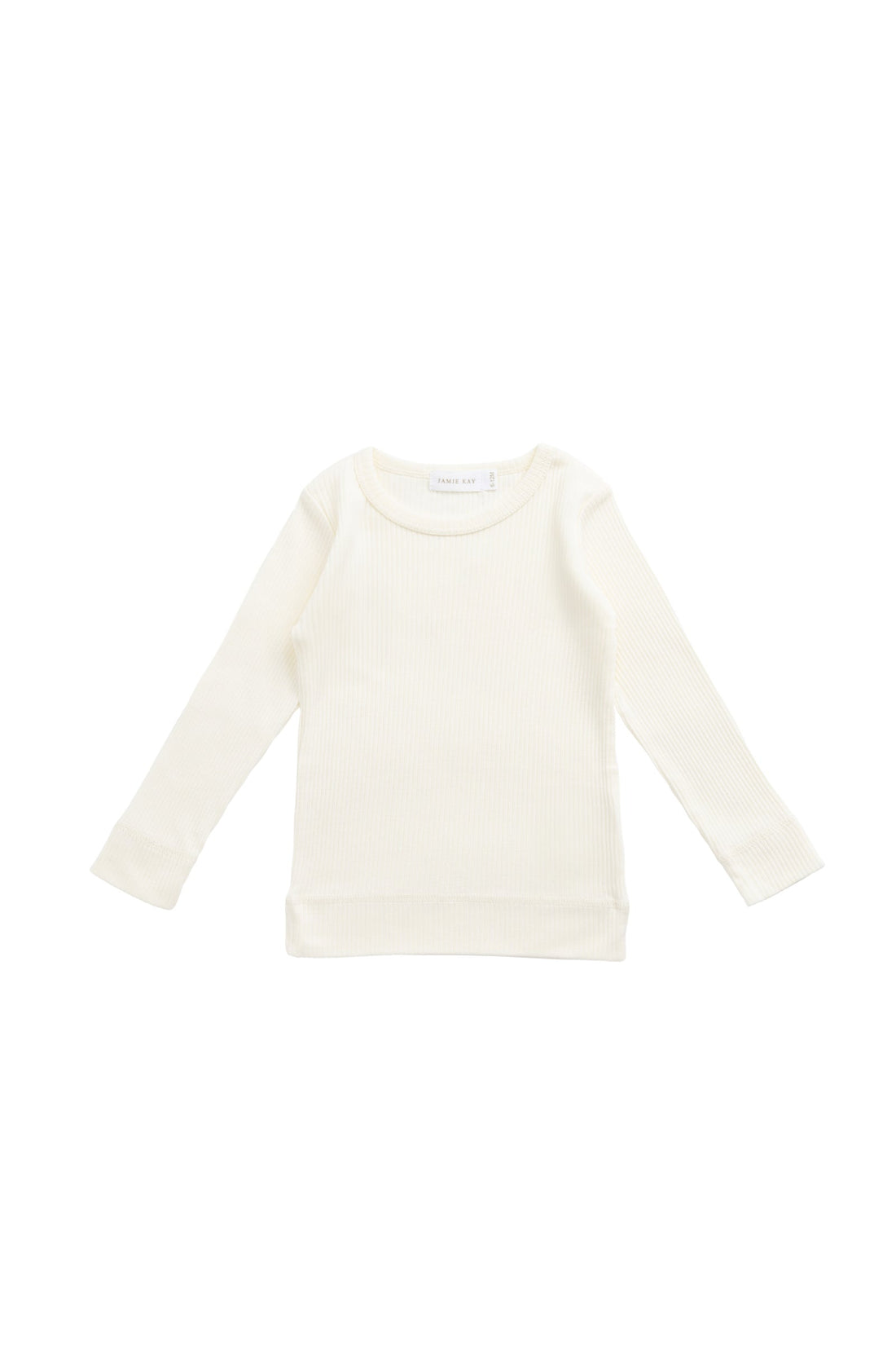 Organic Cotton Modal Marina Long Sleeve Top - Parchment Childrens Top from Jamie Kay USA