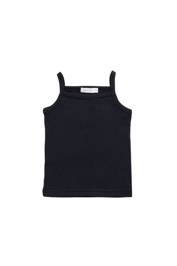 Organic Cotton Modal Marina Singlet - Ebony Childrens Top from Jamie Kay USA