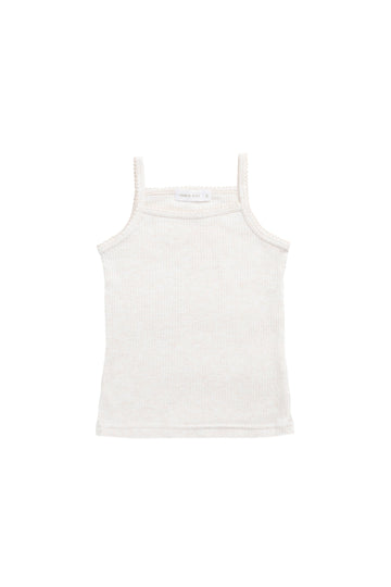 Organic Cotton Modal Marina Singlet - Icing Marle Childrens Top from Jamie Kay USA