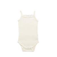 Organic Cotton Modal Singlet Bodysuit - Parchment Childrens Bodysuit from Jamie Kay USA