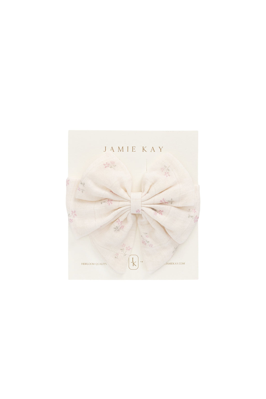Organic Cotton Muslin Annalise Bow - Pauline Pink Childrens Bow from Jamie Kay USA