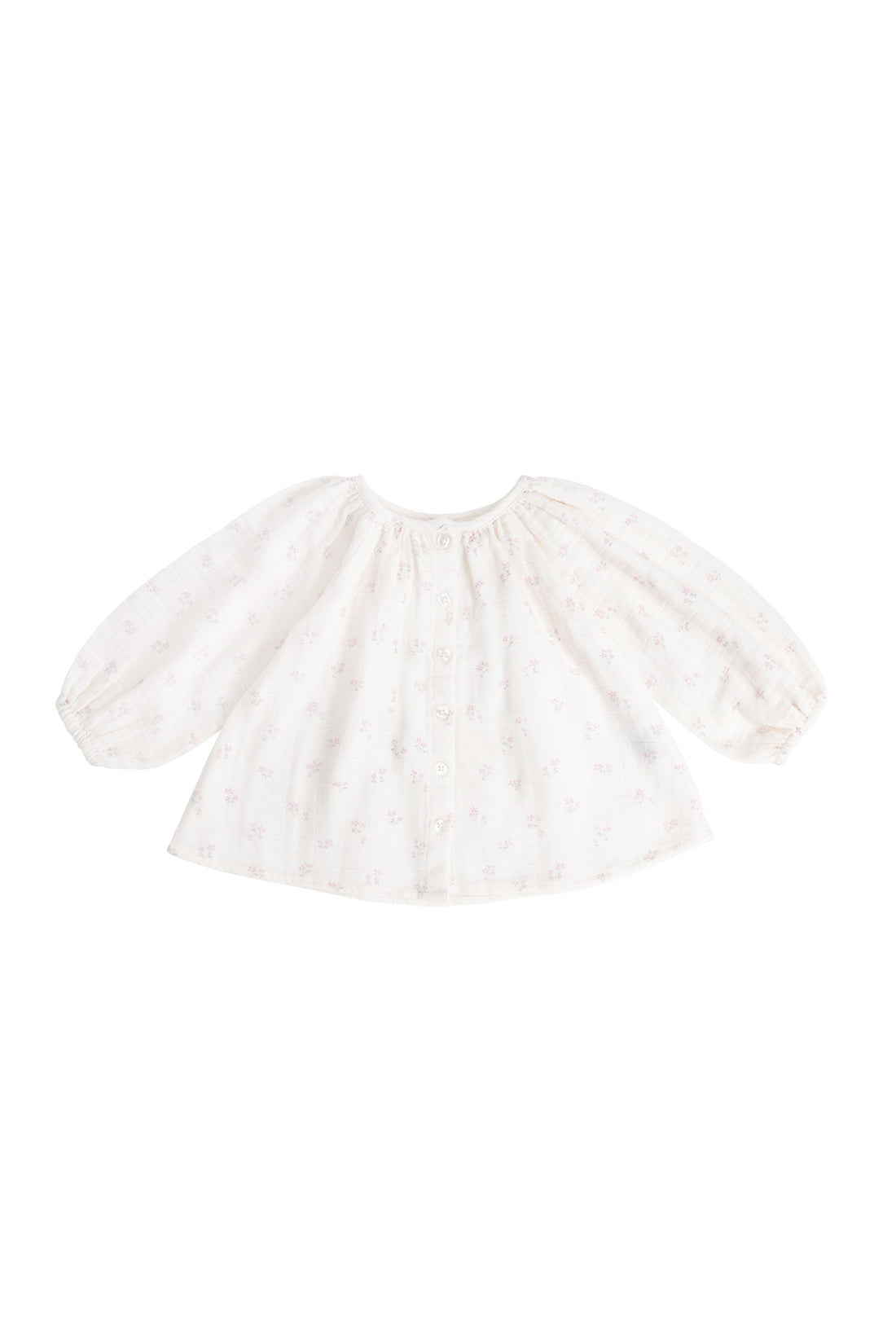 Organic Cotton Muslin Heather Blouse - Pauline Pink Childrens Top from Jamie Kay USA