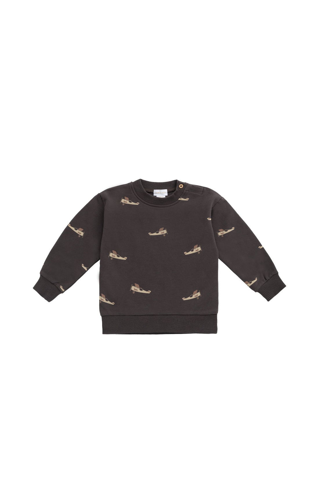 Organic Cotton Peyton Sweatshirt - Pilot Planes Bistre Childrens Top from Jamie Kay USA