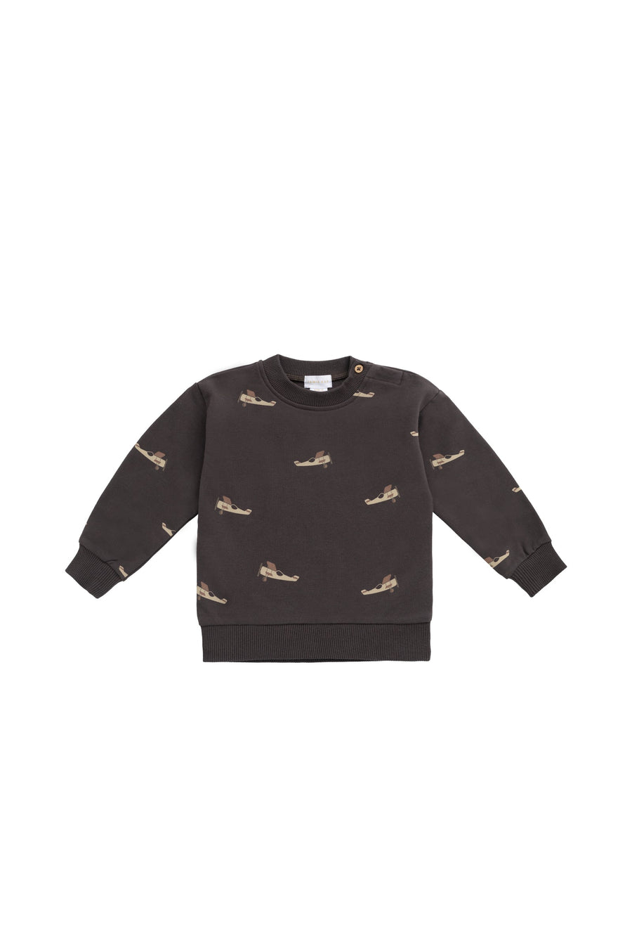Organic Cotton Peyton Sweatshirt - Pilot Planes Bistre Childrens Top from Jamie Kay USA