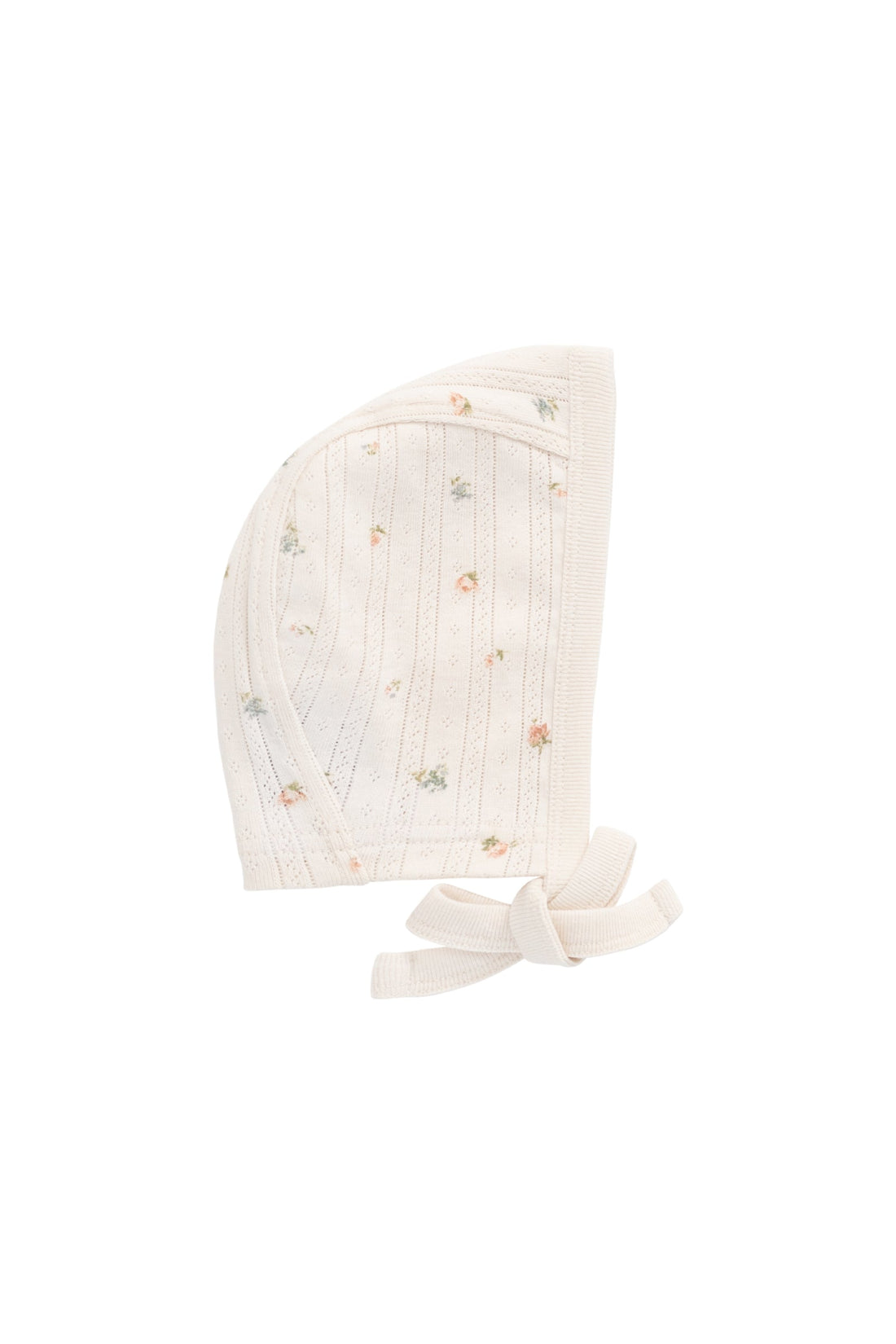 Organic Cotton Pointelle Bonnet - Sweet Magnolia Simple Childrens Bonnet from Jamie Kay USA