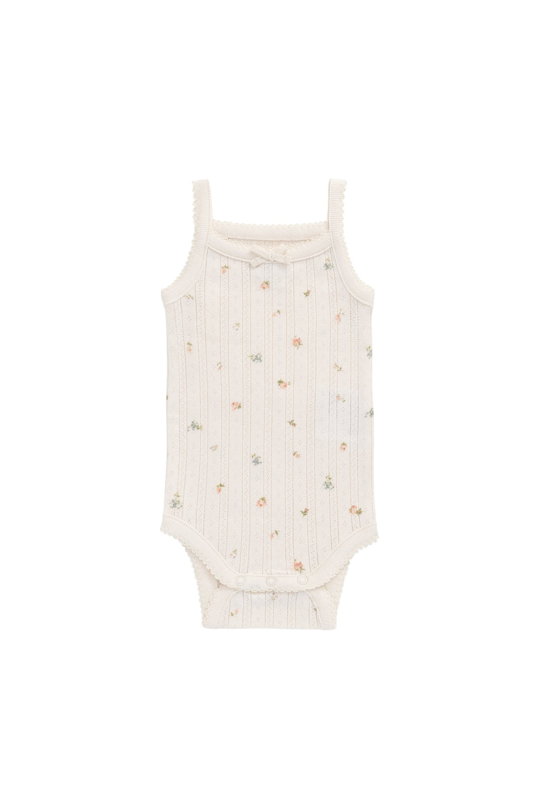 Organic Cotton Pointelle Singletsuit - Sweet Magnolia Simple Childrens Bodysuit from Jamie Kay USA
