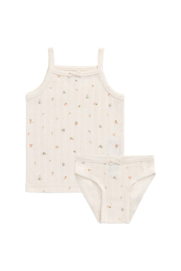 Organic Cotton Pointelle Underwear Set - Sweet Magnolia Simple Childrens Underwear from Jamie Kay USA