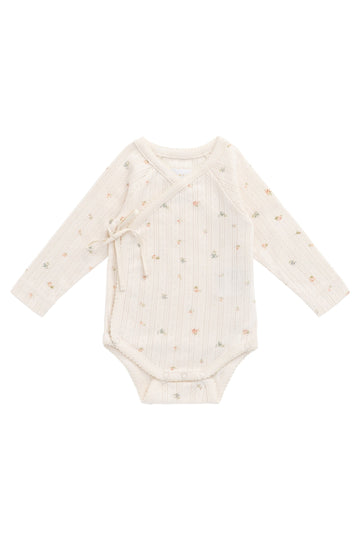 Organic Cotton Pointelle Marina Bodysuit - Sweet Magnolia Simple Childrens Bodysuit from Jamie Kay USA