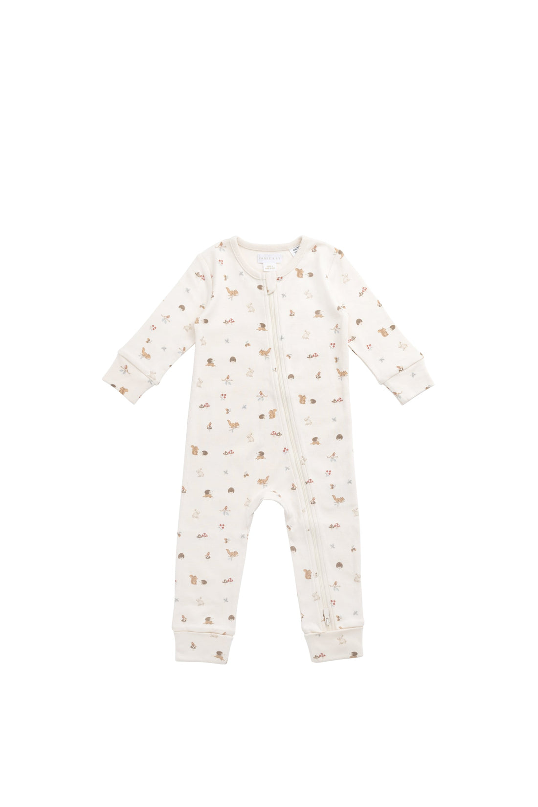 Organic Cotton Reese Zip Onepiece - Forest Gathering Childrens Onepiece from Jamie Kay USA