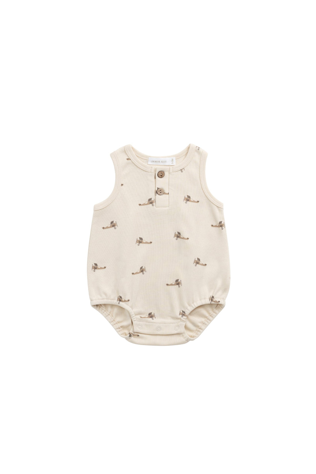 Pima Cotton Archie Playsuit - Fly High Vanilla Cream Childrens Playsuit from Jamie Kay USA