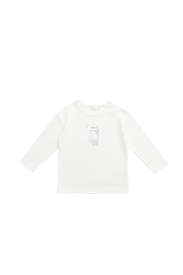 Pima Cotton Arnold Long Sleeve Top - Little Moon Parchment Childrens Top from Jamie Kay USA