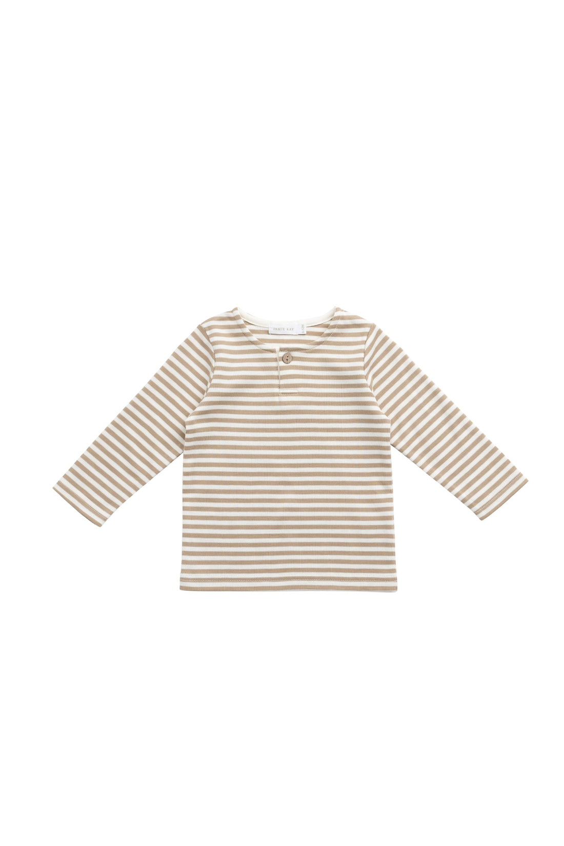 Pima Cotton Shae Top - Slim Stripe Brioche/Cloud Childrens Top from Jamie Kay USA
