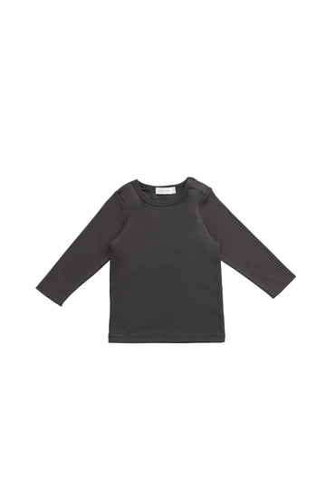 Pima Cotton Vinny Long Sleeve Top - Bistre Childrens Top from Jamie Kay USA