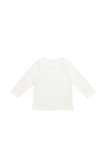 Pima Cotton Vinny Long Sleeve Top - Cloud Childrens Top from Jamie Kay USA