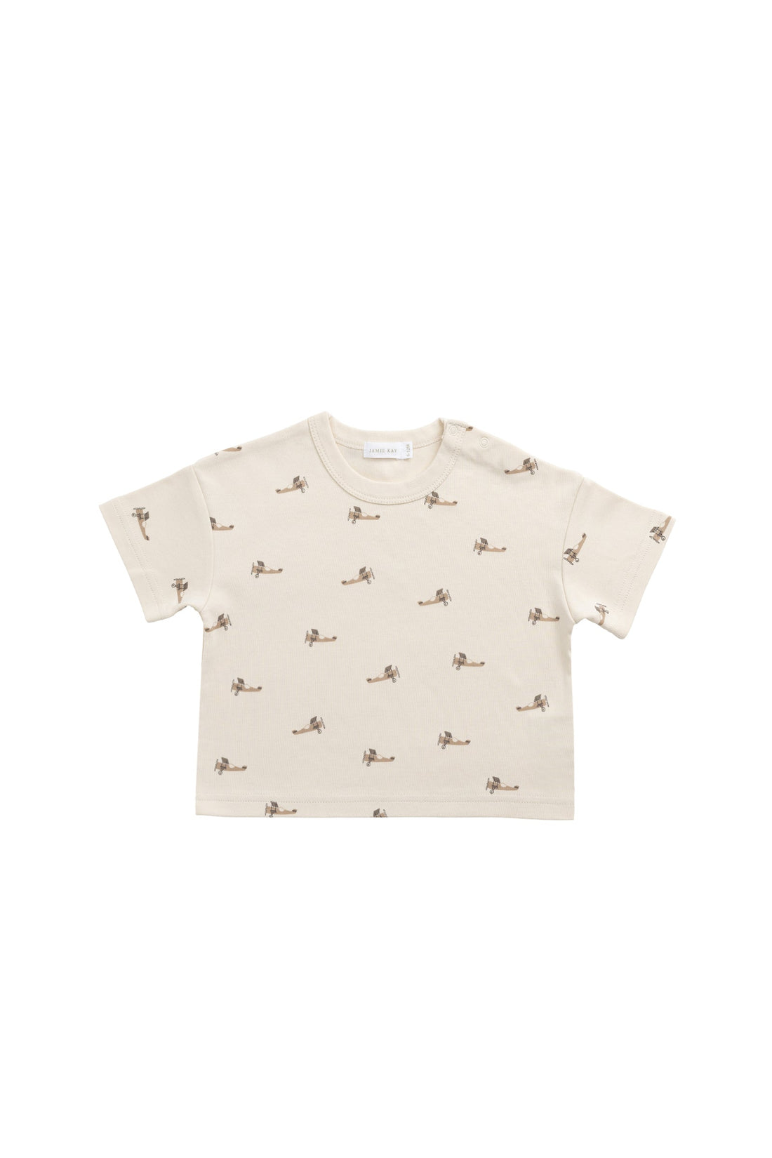 Pima Cotton Wesley Tee - Fly High Vanilla Cream Childrens Top from Jamie Kay USA
