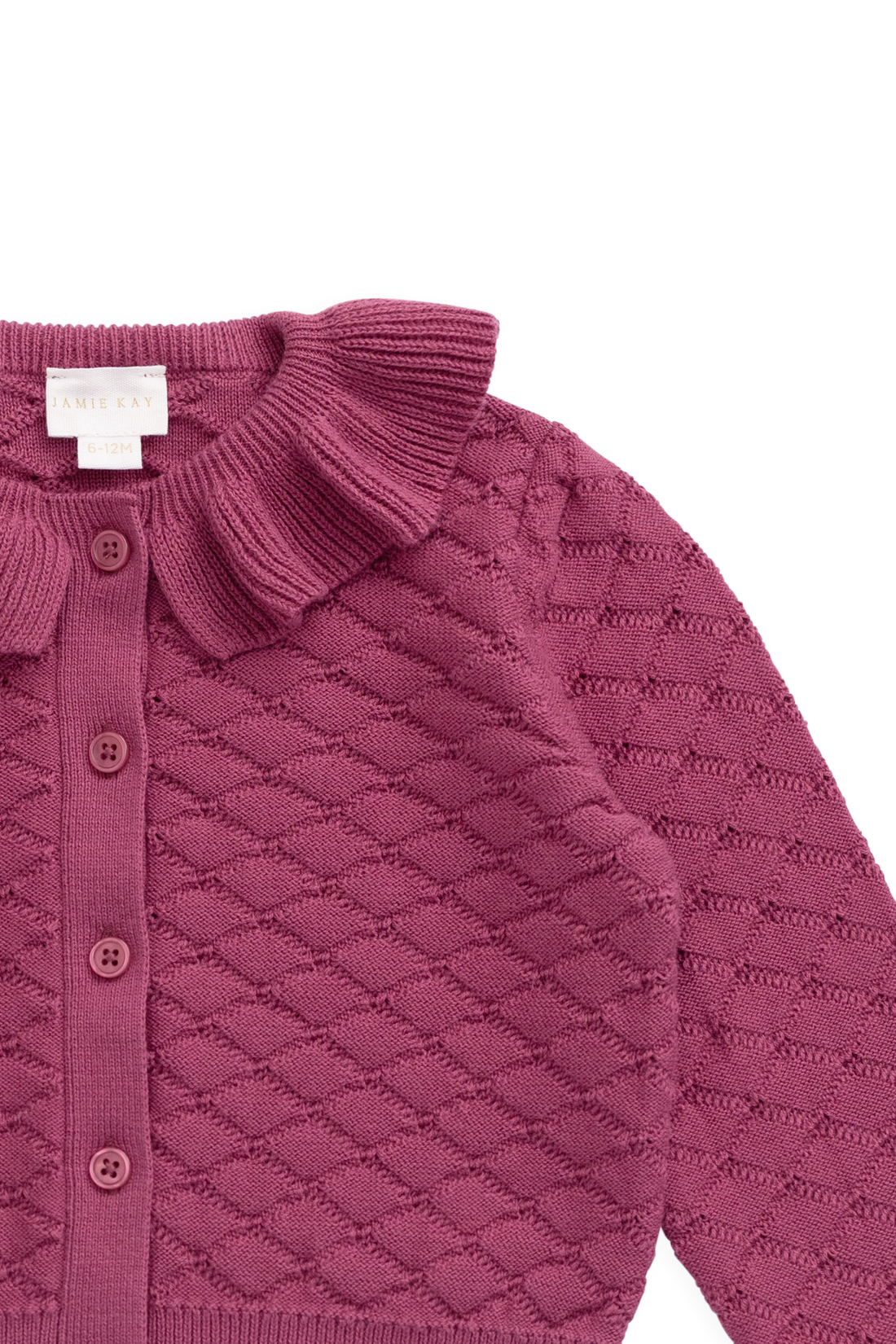 Alison Cardigan - Raspberry Wine Childrens Cardigan from Jamie Kay USA