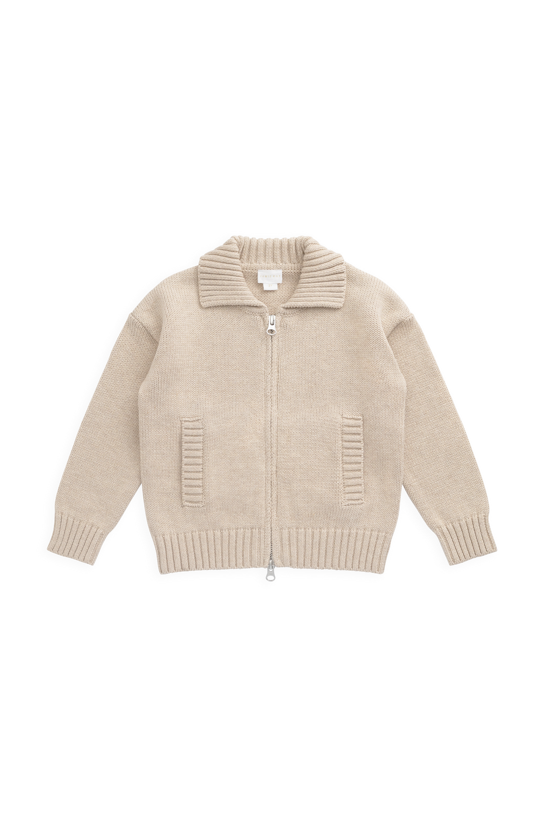 Charlie Zip-Up Cardigan - Wheat Childrens Cardigan from Jamie Kay USA
