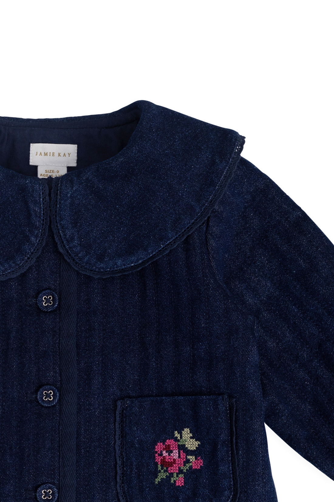Gracen Jacket - Deep Sea Denim Orchid Rose Childrens Jacket from Jamie Kay USA