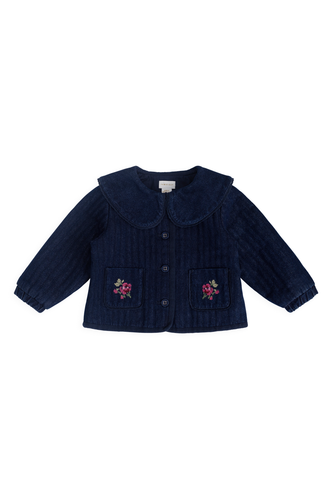 Gracen Jacket - Deep Sea Denim Orchid Rose Childrens Jacket from Jamie Kay USA