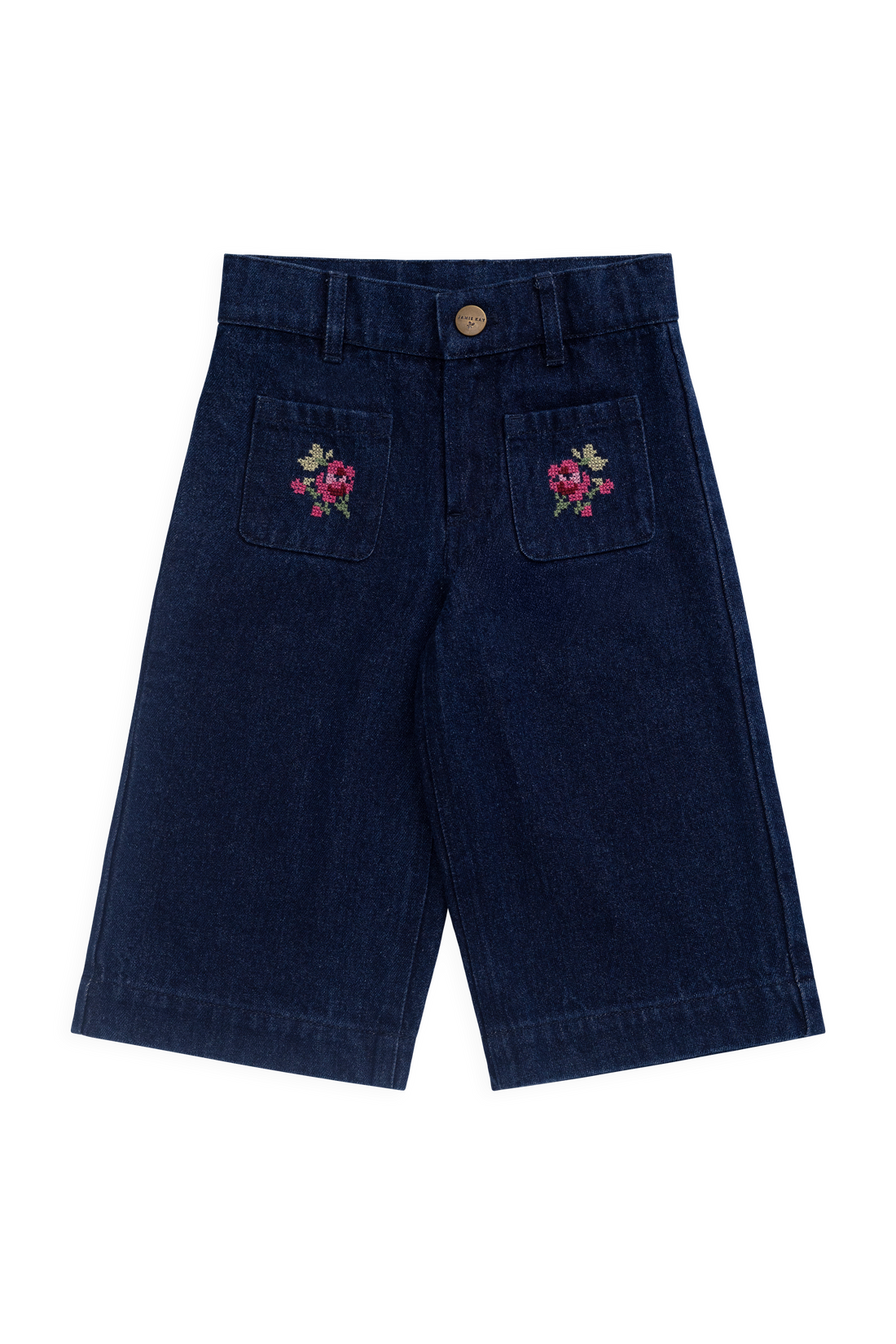Ines Pant - Deep Sea Denim Orchid Rose Childrens Pants from Jamie Kay USA