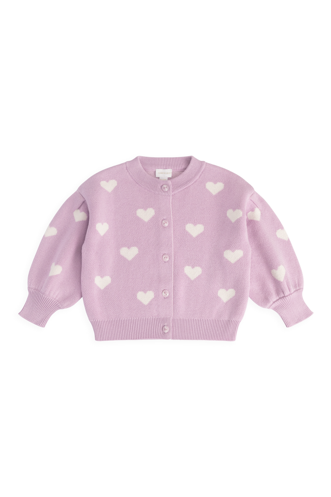 Kayla Cardigan - Kayla Heart Jacquard Orchid Dream Childrens Cardigan from Jamie Kay USA