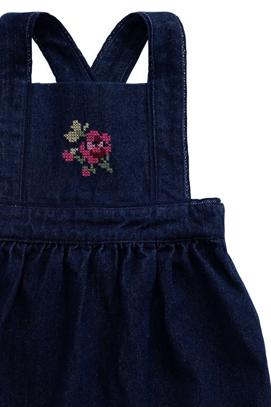 Maylah Overall - Deep Sea Denim Orchid Rose Childrens Overall from Jamie Kay USA