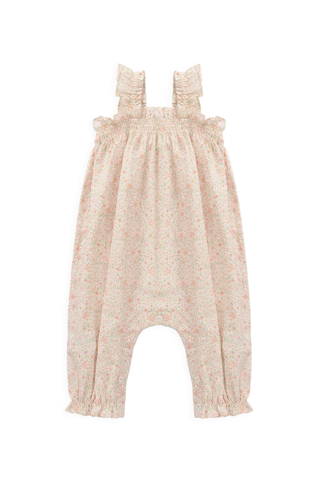 Organic Cotton Catalina Playsuit - Flora Pink Childrens Playsuit from Jamie Kay USA