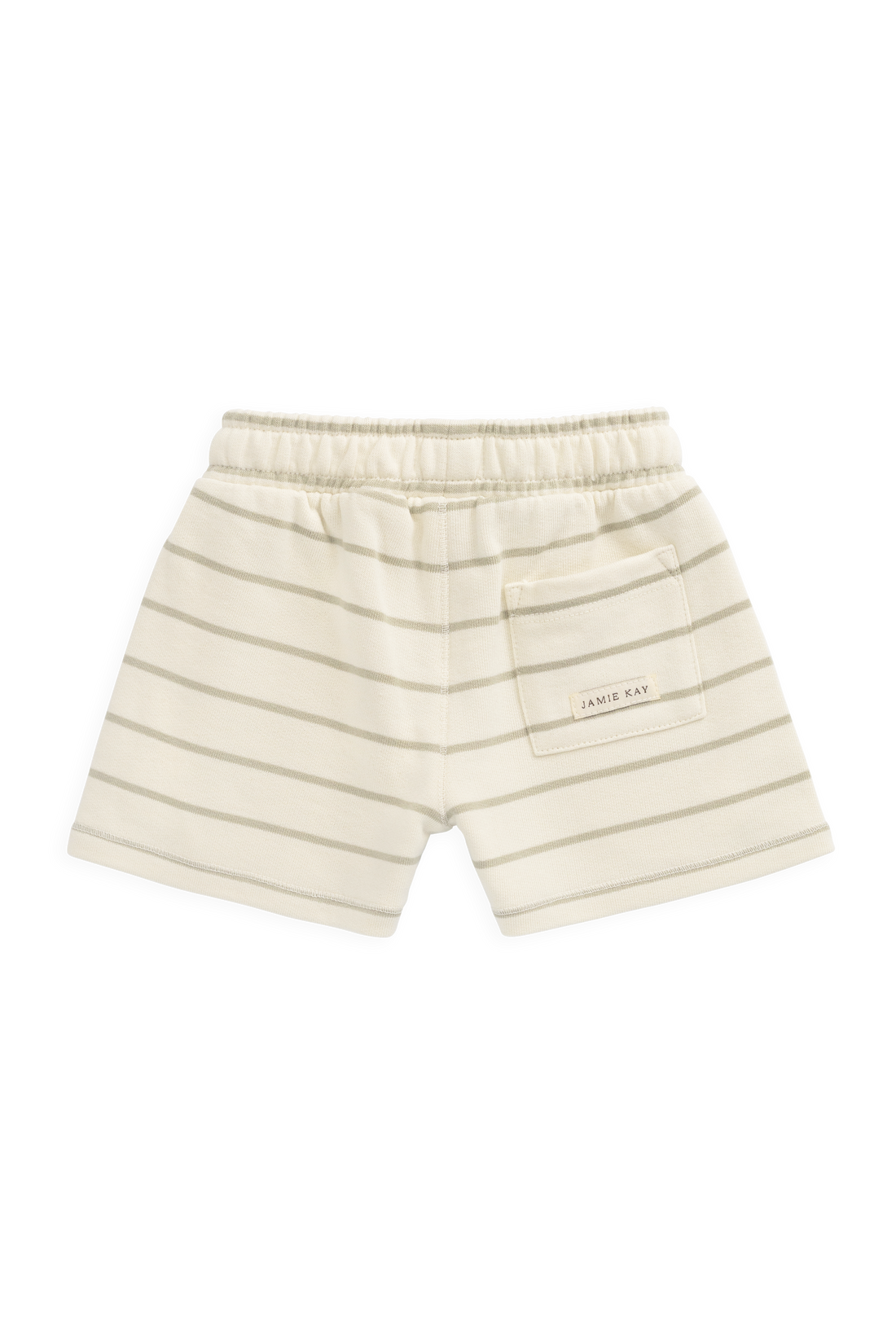 Organic Cotton Jalen Short - Horizon Stripe Lichen/Cloud Childrens Shorts from Jamie Kay USA