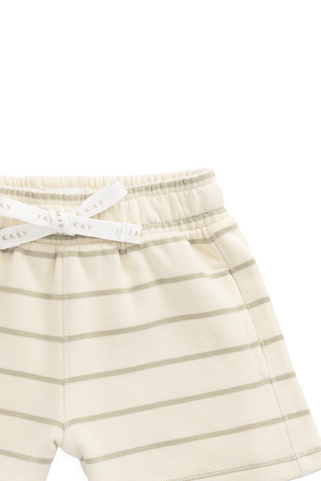 Organic Cotton Jalen Short - Horizon Stripe Lichen/Cloud Childrens Shorts from Jamie Kay USA
