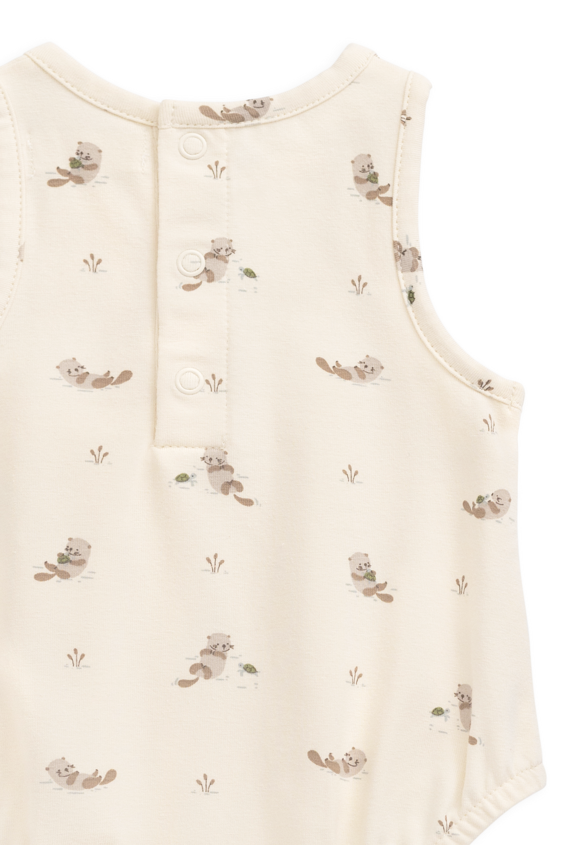 Organic Cotton Lionel Playsuit - Otter Buddies Tofu Childrens Playsuit from Jamie Kay USA