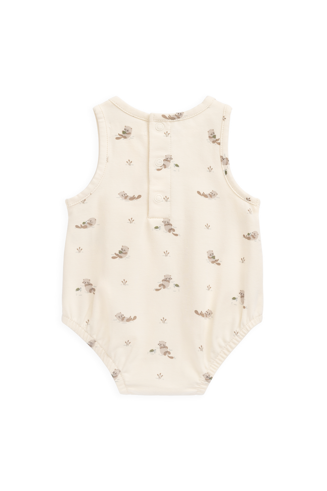 Organic Cotton Lionel Playsuit - Otter Buddies Tofu Childrens Playsuit from Jamie Kay USA